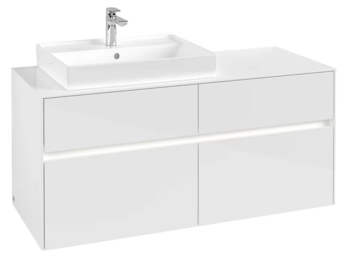 Тумба под раковину Villeroy & Boch Collaro 120х50 см с подсветкой ДСП матовый белый C082B0MS