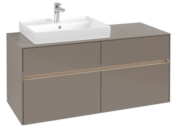 Тумба под раковину Villeroy & Boch Collaro 120х50 см с подсветкой ДСП трюфель серый C082B0VG
