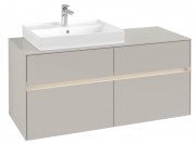 Тумба під раковину Villeroy & Boch Collaro 120х50 см із підсвічуванням ДСП м'який сірий C082B0VK