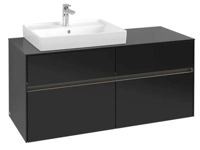 Тумба под раковину Villeroy & Boch Collaro 120х50 см с подсветкой МДФ черный матовый лак C082B0PD
