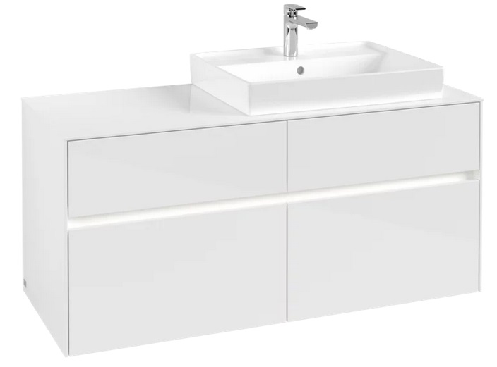 Тумба под раковину Villeroy & Boch Collaro 120х50 см с подсветкой ДСП матовый белый C083B0MS