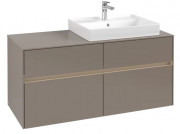 Тумба под раковину Villeroy & Boch Collaro 120х50 см с подсветкой ДСП трюфель серый C083B0VG