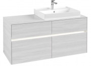 Тумба под раковину Villeroy & Boch Collaro 120х50 см с подсветкой ДСП белое дерево C083B0E8