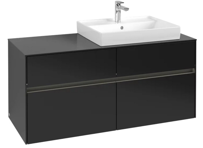 Тумба под раковину Villeroy & Boch Collaro 120х50 см с подсветкой МДФ черный матовый лак C083B0PD