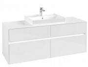 Тумба под раковину Villeroy & Boch Collaro 140х50 см с подсветкой МДФ глянцевый белый C084B0DH