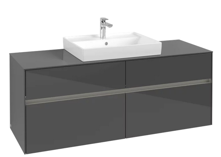 Тумба под раковину Villeroy & Boch Collaro 140х50 см с подсветкой МДФ глянцевый серый C084B0FP