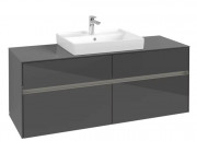 Тумба под раковину Villeroy & Boch Collaro 140х50 см с подсветкой МДФ глянцевый серый C084B0FP