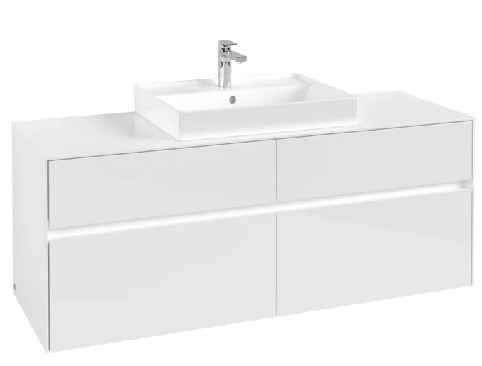 Тумба под раковину Villeroy & Boch Collaro 140х50 см с подсветкой ДСП матовый белый C084B0MS