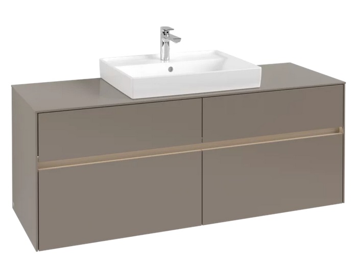 Тумба под раковину Villeroy & Boch Collaro 140х50 см с подсветкой ДСП трюфель серый C084B0VG