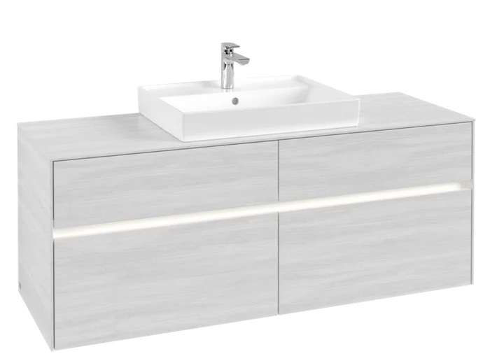 Тумба під раковину Villeroy & Boch Collaro 140х50 см із підсвічуванням ДСП біле дерево C084B0E8