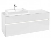 Тумба под раковину Villeroy & Boch Collaro 140х50 см с подсветкой МДФ глянцевый белый C085B0DH