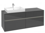 Тумба под раковину Villeroy & Boch Collaro 140х50 см с подсветкой МДФ глянцевый серый C085B0FP