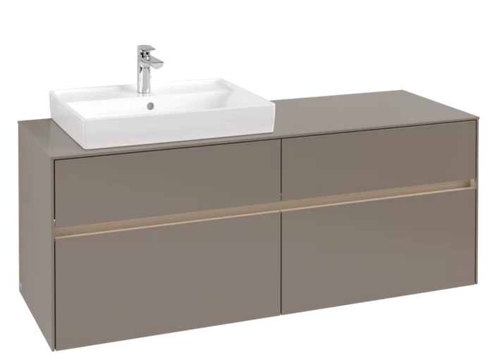 Тумба под раковину Villeroy & Boch Collaro 140х50 см с подсветкой ДСП трюфель серый C085B0VG