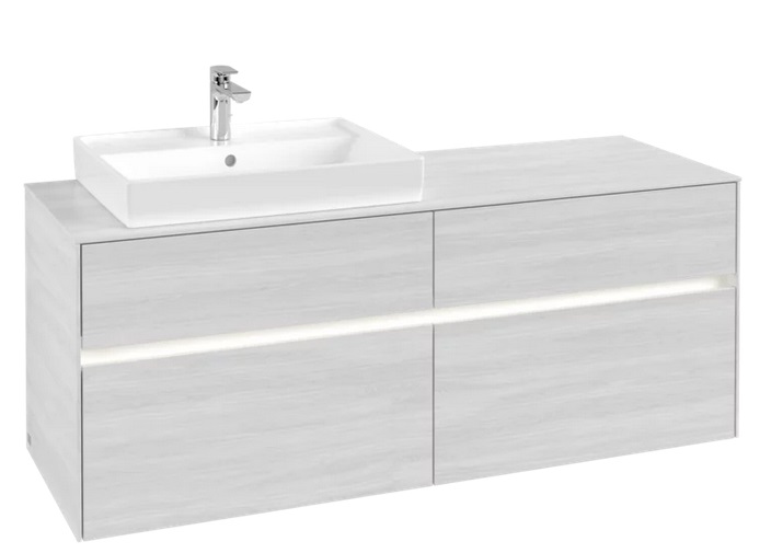 Тумба під раковину Villeroy & Boch Collaro 140х50 см із підсвічуванням ДСП біле дерево C085B0E8
