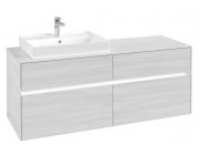 Тумба под раковину Villeroy & Boch Collaro 140х50 см с подсветкой ДСП белое дерево C085B0E8