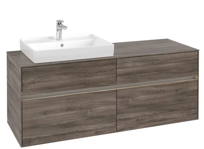 Тумба под раковину Villeroy & Boch Collaro 140х50 см с подсветкой ДСП каменный дуб C085B0RK