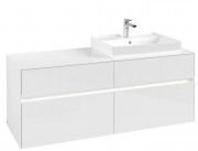 Тумба под раковину Villeroy & Boch Collaro 140х50 см с подсветкой ДСП матовый белый C086B0MS