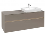 Тумба под раковину Villeroy & Boch Collaro 140х50 см с подсветкой ДСП трюфель серый C086B0VG