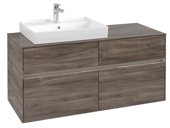 Тумба под раковину Villeroy & Boch Collaro 120х50 см с подсветкой ДСП каменный дуб C082B0RK