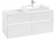 Тумба под раковину Villeroy & Boch Collaro 120х50 см с подсветкой МДФ глянцевый белый C083B0DH