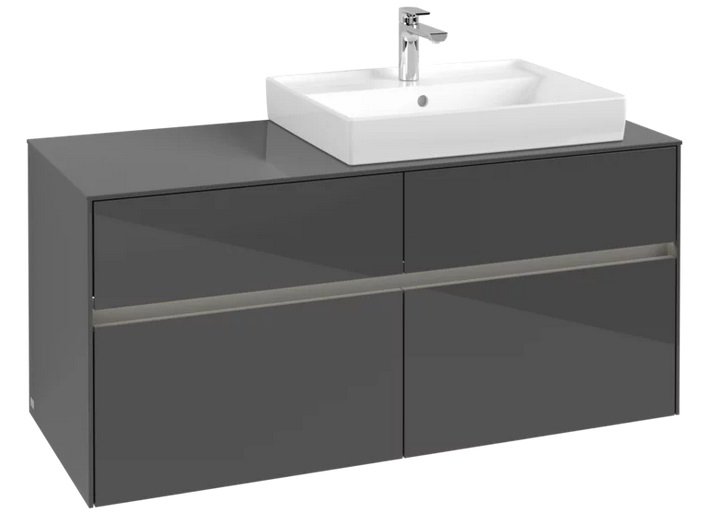 Тумба под раковину Villeroy & Boch Collaro 120х50 см с подсветкой МДФ глянцевый серый C083B0FP