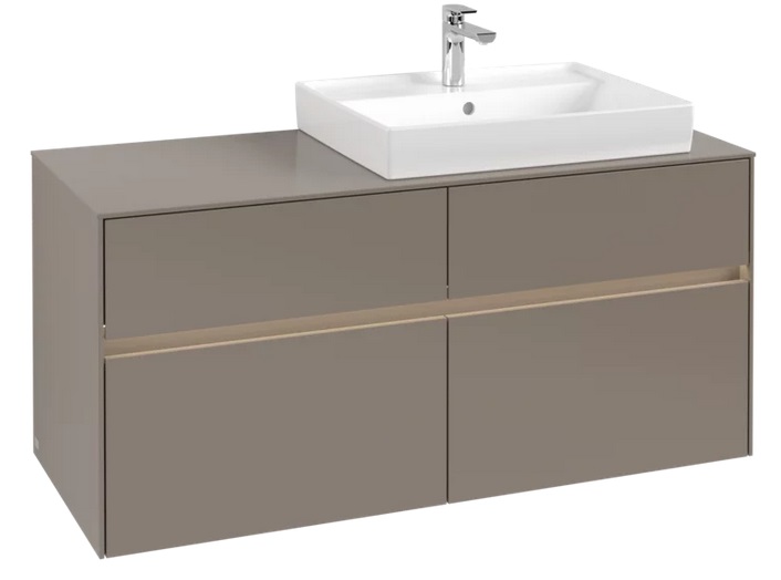 Тумба під раковину Villeroy & Boch Collaro 120х50 см із підсвічуванням ДСП трюфель сірий C083B0VG