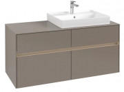 Тумба под раковину Villeroy & Boch Collaro 120х50 см с подсветкой ДСП трюфель серый C083B0VG