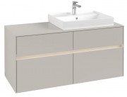 Тумба под раковину Villeroy & Boch Collaro 120х50 см с подсветкой ДСП мягкий серый C083B0VK