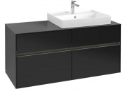 Тумба под раковину Villeroy & Boch Collaro 120х50 см с подсветкой МДФ черный матовый лак C083B0PD