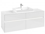 Тумба под раковину Villeroy & Boch Collaro 140х50 см с подсветкой МДФ глянцевый белый C084B0DH