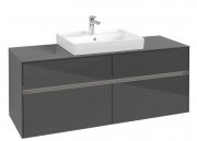 Тумба під раковину Villeroy & Boch Collaro 140х50 см із підсвічуванням МДФ глянсовий сірий C084B0FP