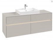 Тумба под раковину Villeroy & Boch Collaro 140х50 см с подсветкой ДСП мягкий серый C084B0VK