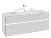 Тумба під раковину Villeroy & Boch Collaro 140х50 см із підсвічуванням ДСП біле дерево C084B0E8