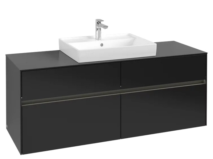 Тумба під раковину Villeroy & Boch Collaro 140х50 см із підсвічуванням МДФ чорний матовий лак C084B0PD