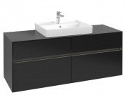 Тумба под раковину Villeroy & Boch Collaro 140х50 см с подсветкой МДФ черный матовый лак C084B0PD