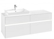 Тумба під раковину Villeroy & Boch Collaro 140х50 см із підсвічуванням ДСП матовий білий C085B0MS