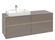 Тумба под раковину Villeroy & Boch Collaro 140х50 см с подсветкой ДСП трюфель серый C085B0VG
