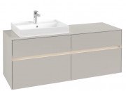 Тумба під раковину Villeroy & Boch Collaro 140х50 см із підсвічуванням ДСП м'який сірий C085B0VK