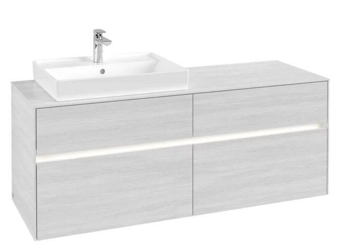 Тумба під раковину Villeroy & Boch Collaro 140х50 см із підсвічуванням ДСП біле дерево C085B0E8