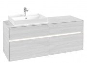 Тумба під раковину Villeroy & Boch Collaro 140х50 см із підсвічуванням ДСП біле дерево C085B0E8