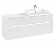 Тумба під раковину Villeroy & Boch Collaro 140х50 см із підсвічуванням МДФ глянсовий білий C086B0DH