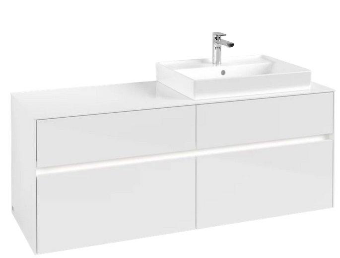 Тумба под раковину Villeroy & Boch Collaro 140х50 см с подсветкой ДСП матовый белый C086B0MS
