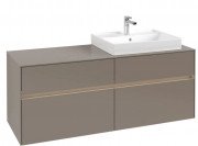 Тумба під раковину Villeroy & Boch Collaro 140х50 см із підсвічуванням ДСП трюфель сірий C086B0VG