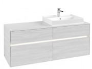 Тумба под раковину Villeroy & Boch Collaro 140х50 см с подсветкой ДСП белое дерево C086B0E8