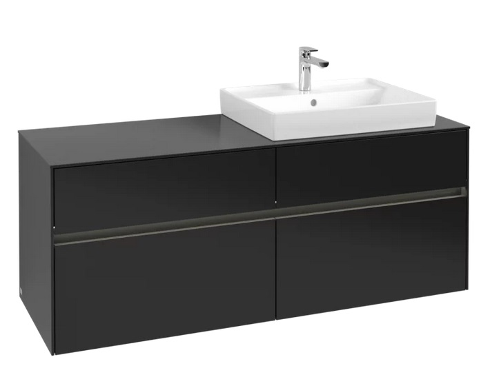 Тумба під раковину Villeroy & Boch Collaro 140х50 см із підсвічуванням МДФ чорний матовий лак C086B0PD