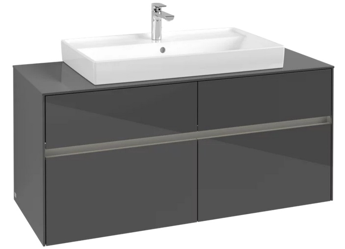 Тумба під раковину Villeroy & Boch Collaro 120х50 см із підсвічуванням МДФ глянсовий сірий C087B0FP