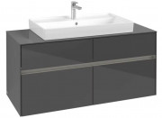 Тумба под раковину Villeroy & Boch Collaro 120х50 см с подсветкой МДФ глянцевый серый C087B0FP