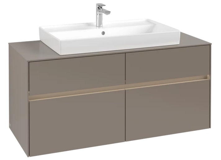 Тумба під раковину Villeroy & Boch Collaro 120х50 см із підсвічуванням ДСП трюфель сірий C087B0VG