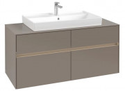 Тумба под раковину Villeroy & Boch Collaro 120х50 см с подсветкой ДСП трюфель серый C087B0VG