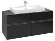 Тумба під раковину Villeroy & Boch Collaro 120х50 см із підсвічуванням МДФ чорний матовий лак C087B0PD